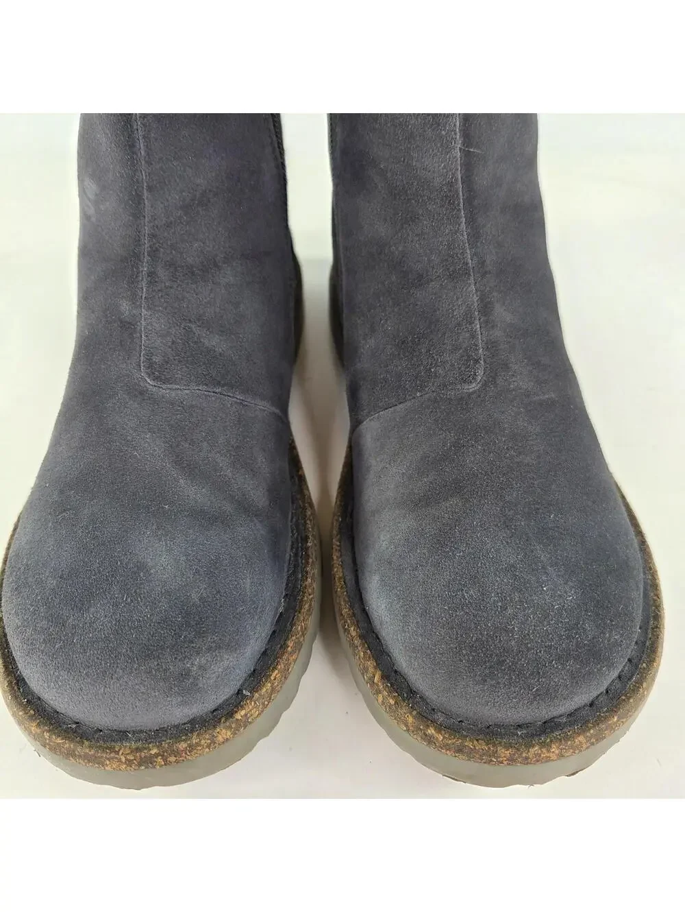 Birkenstock Melrose Zip boots US 7 Womens Blue Suede Fur-Lined Booties